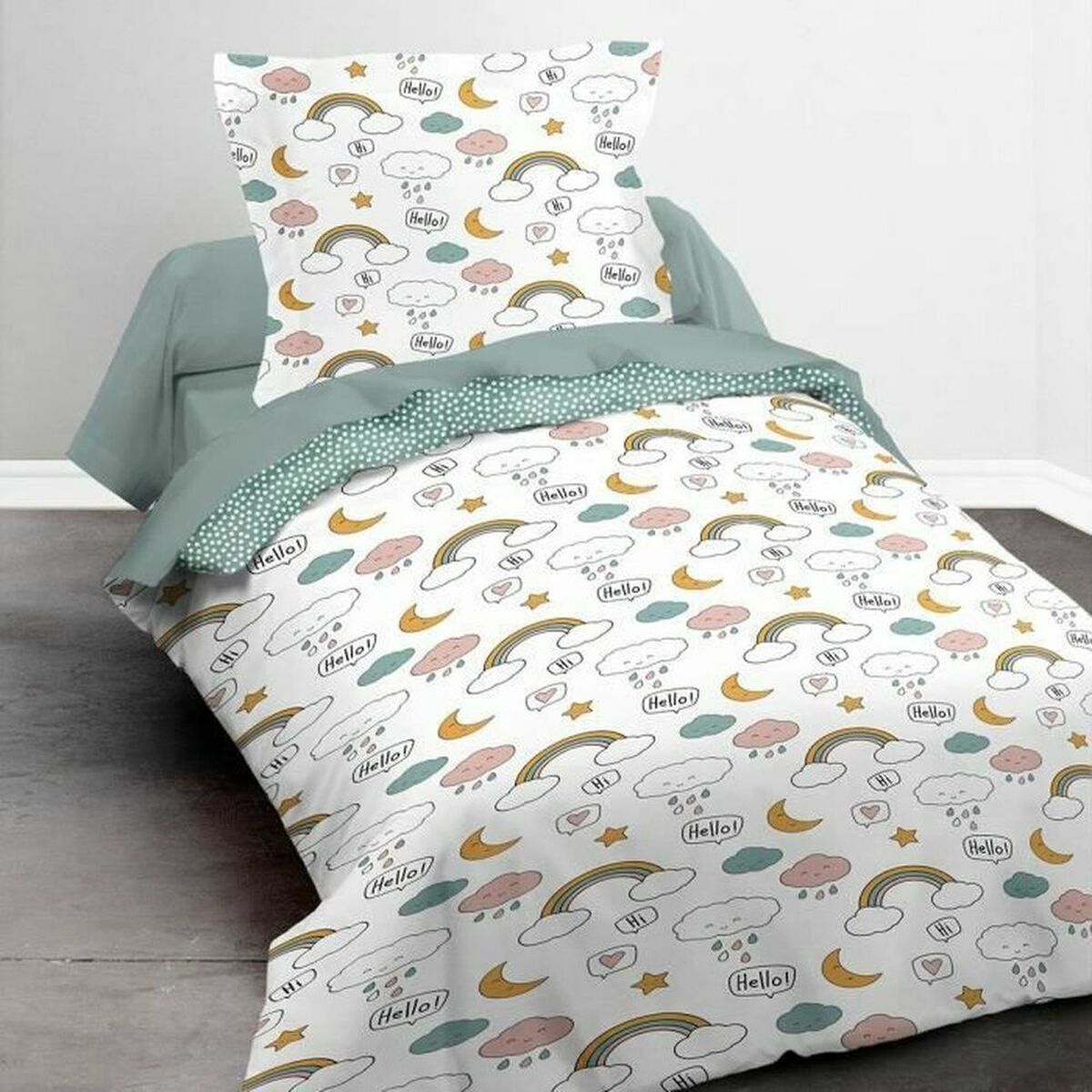 Children’s White Microfibre Duvet Cover Set – Single Bed (2-Piece Set)