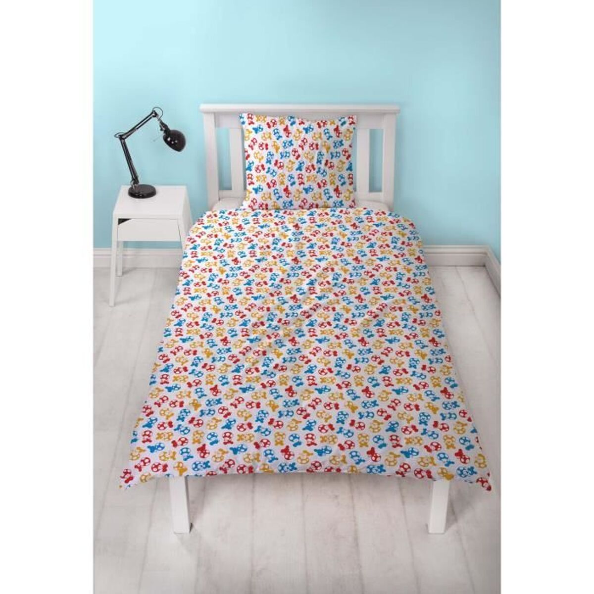 Mario Bros Blue Children's Duvet Cover Set – Double, 2 Pieces