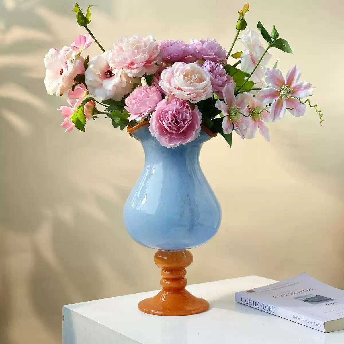 French Country Retro Glass Vase – Elegant Vintage-Inspired Home Décor