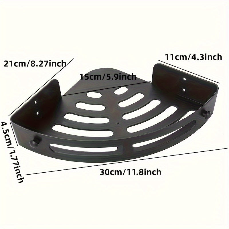 2pcs No-Drill Adhesive Corner Shower Caddy-3