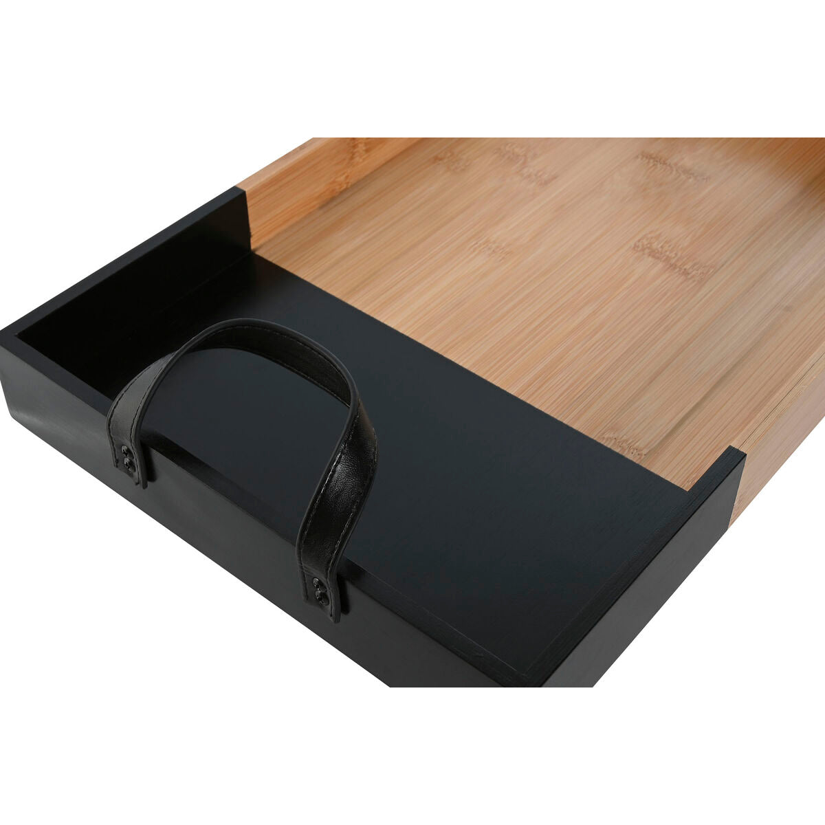 Modern Black & Natural Bamboo Snack Tray – Stylish Home Serving Tray by ESPRIT (42 x 27 x 4.5 cm)