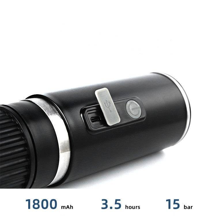 Black Portable Espresso Coffee Machine – Compact Capsule System, Barista-Quality Coffee Anywhere