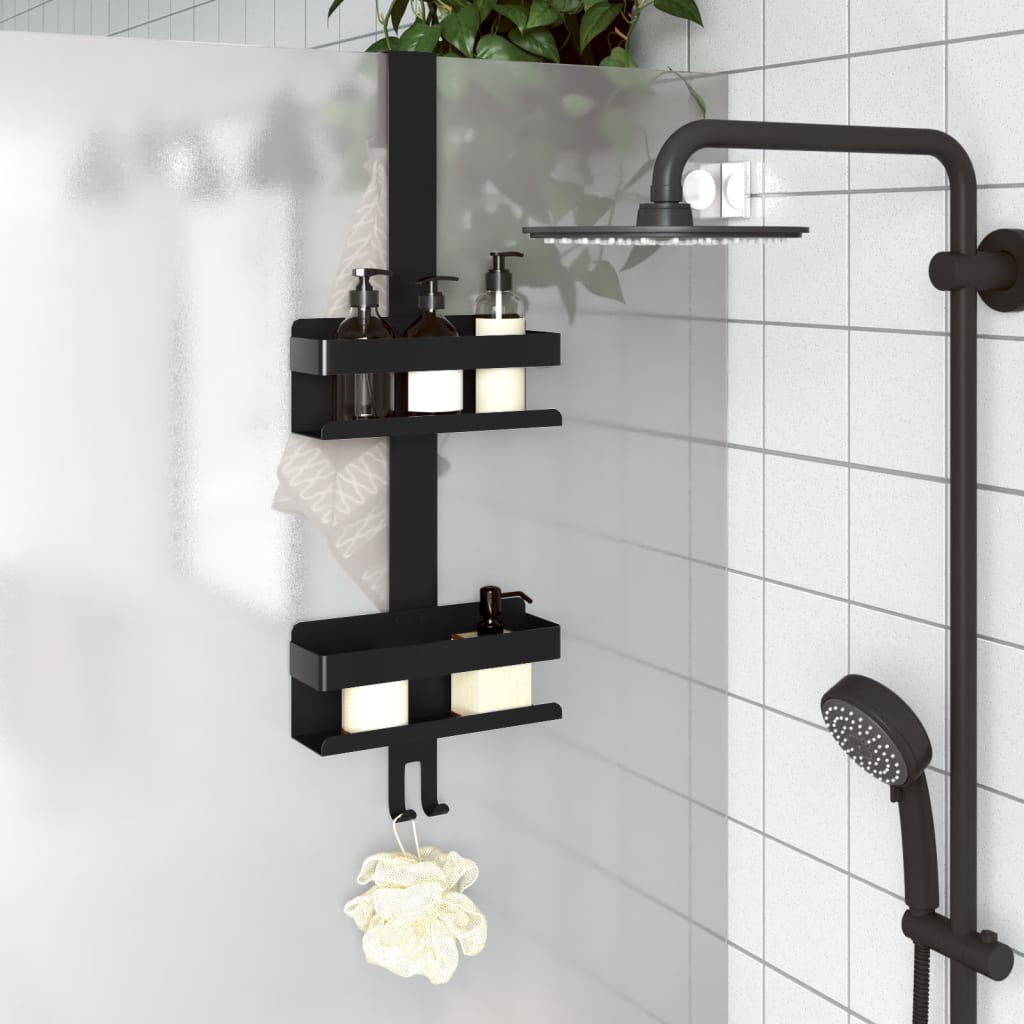 vidaXL Hanging Shower Caddy Shelf Storage Bathroom Brushed 304 Stainless Steel-3