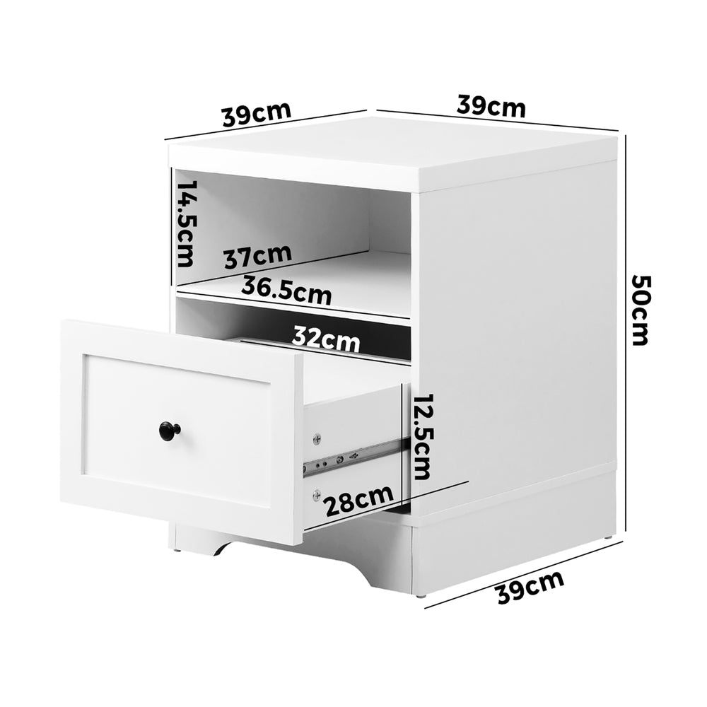 NNEED 2PCS Bedside Tables Hamptons Furniture-3