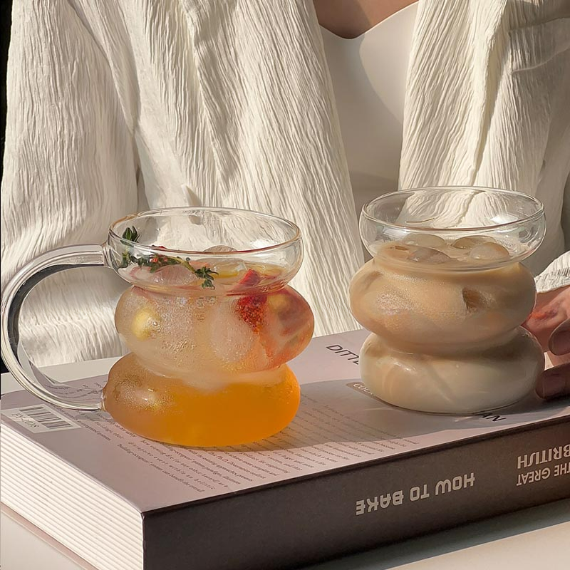 Luxury Round Glass Coffee Cups – Elegant Modern Design with or without Handle