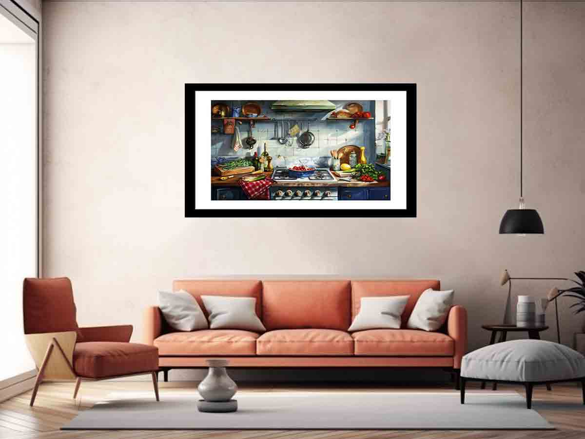 Framed Kitchen Wall Art Print – Premium Matte Finish with Pine Wood Frame & Plexiglass Protection