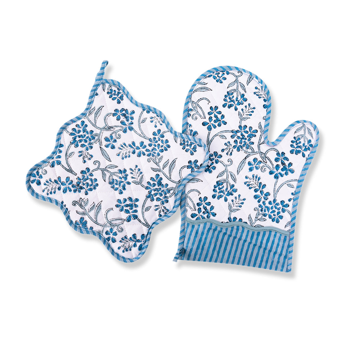 Handmade Blockprint Cotton Oven Mitt – Sustainable Artisan Kitchen Linen