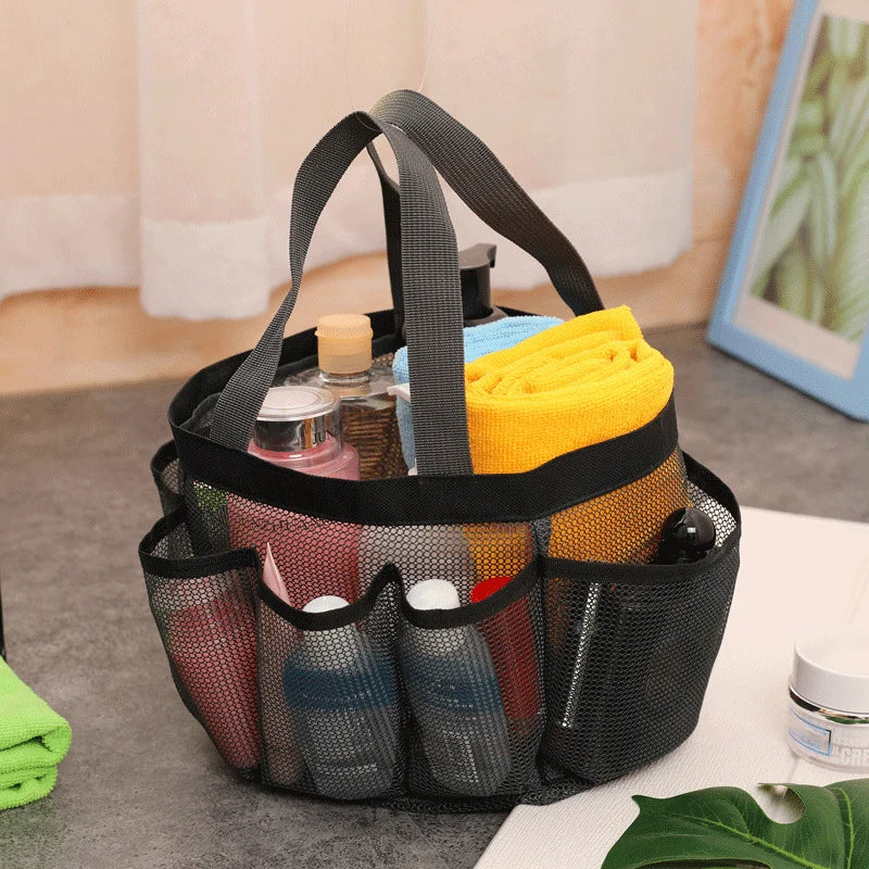 NNEOBA Portable Mesh Shower Caddy with 8 Pockets-3