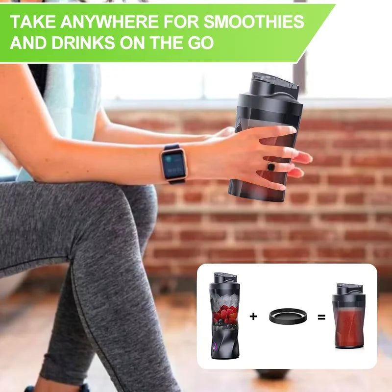 Portable Electric Blender 700ML – 360W Rechargeable Smoothie & Juice Maker (USB, Waterproof, Travel-Friendly)