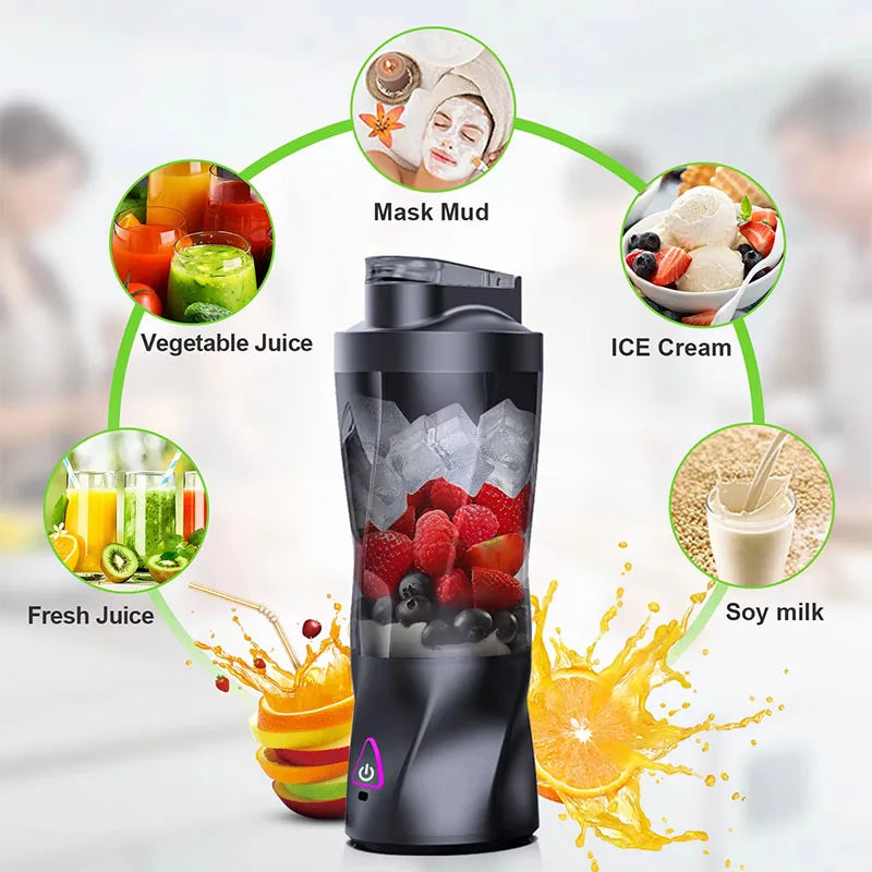 Portable Electric Blender 700ML – 360W Rechargeable Smoothie & Juice Maker (USB, Waterproof, Travel-Friendly)