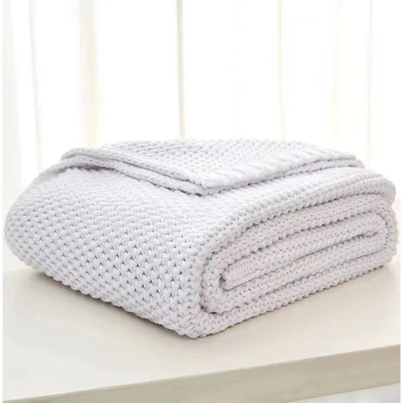 Scandinavian Knit Weave Throw – Modern Classic Comfort WHIMSICAL HOME OF CREATIONS