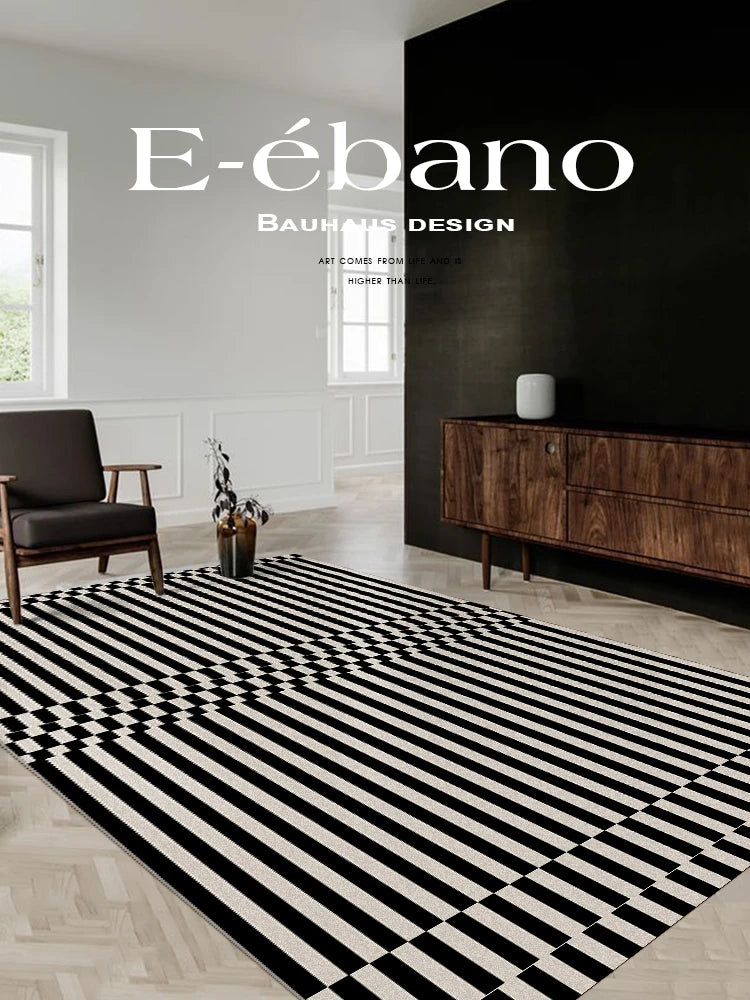 French Retro Art Deco Minimalist Plush Area Rug – Soft, Timeless & Machine-Washable WHIMSICAL HOME OF CREATIONS