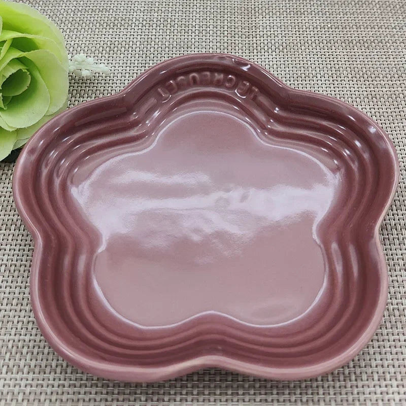 High-Gloss, high-quality Ceramic Blossom Dish – 14 cm in assorted vibrant colours WHIMSICAL HOME OF CREATIONS