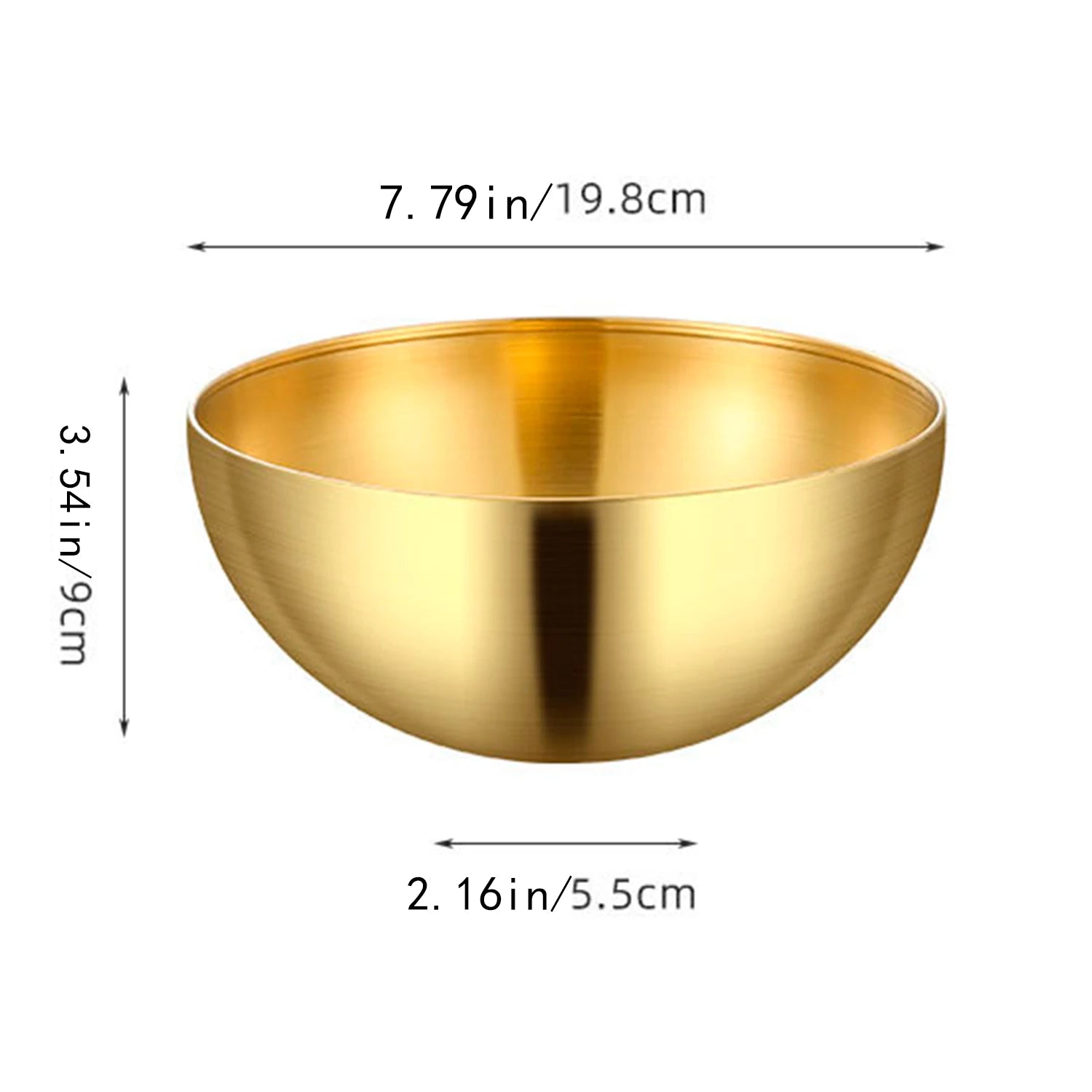 Large Gold Stainless Steel Salad Bowl – 20x9cm Retro Design WHIMSICAL HOME OF CREATIONS