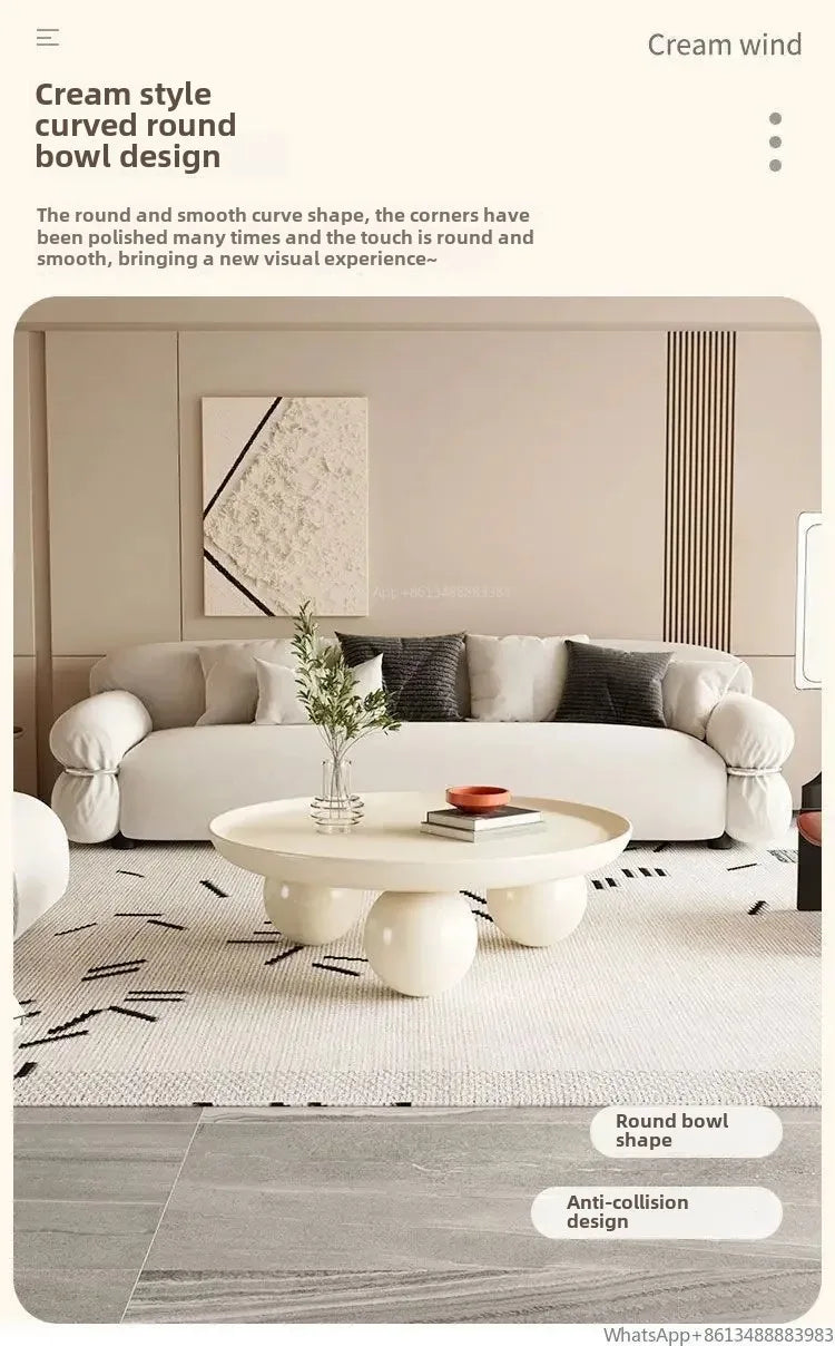 Nordic Cream Coffee Table – Light, Luxurious & Strong WHIMSICAL HOME OF CREATIONS