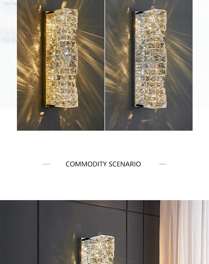 Luxury Crystal Wall Sconce – High-End K9 Crystal Light Fixture WHIMSICAL HOME OF CREATIONS