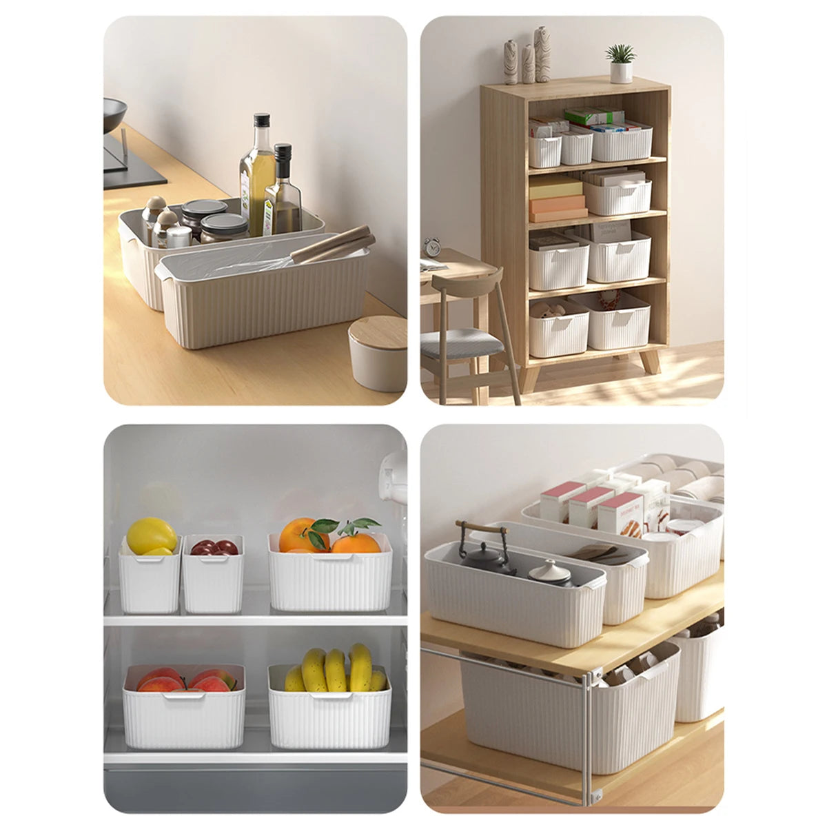 Multifunctional Food-Grade Storage Baskets – Smart, Stackable & Fridge-Safe WHIMSICAL HOME OF CREATIONS