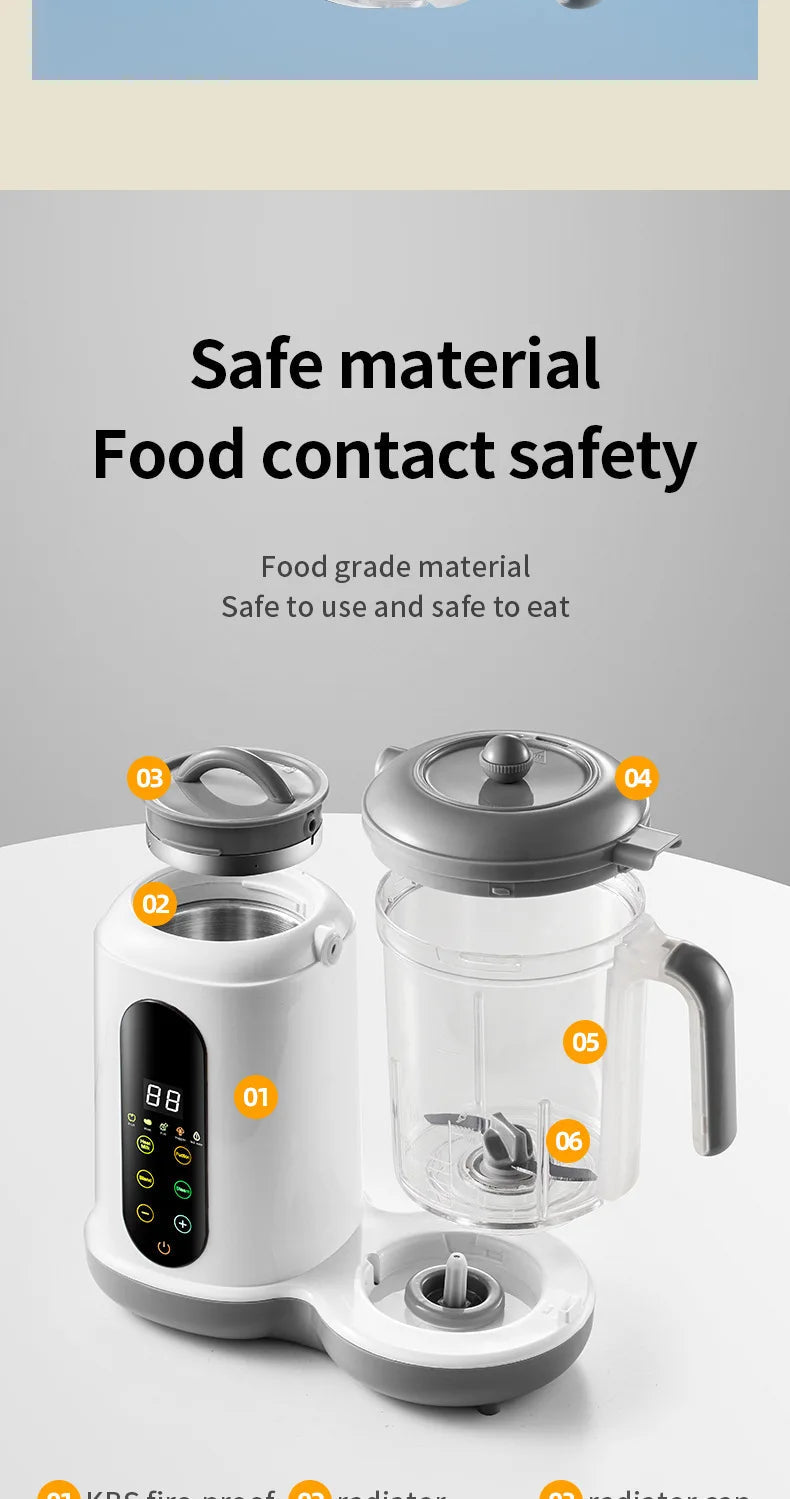 Multi-Functional Baby Food Maker – Steamer, Puree Blender & Milk Warmer with Temperature Display WHIMSICAL HOME OF CREATIONS