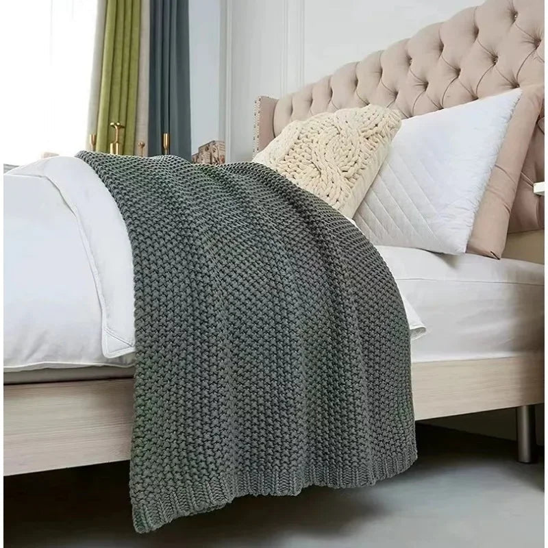 Scandinavian Knit Weave Throw – Modern Classic Comfort WHIMSICAL HOME OF CREATIONS