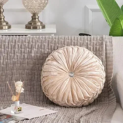 Plush Round Vintage Velvet Decorative Pillows – Vibrant Colours & Classic Charm WHIMSICAL HOME OF CREATIONS