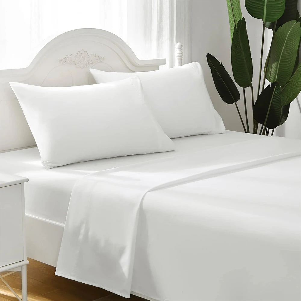 Luxury 300 TC Polyester Microfiber Sheets – Silky Soft, Wrinkle-Free, Deep Pockets, Fade-Resistant 4-Piece Set WHIMSICAL HOME OF CREATIONS