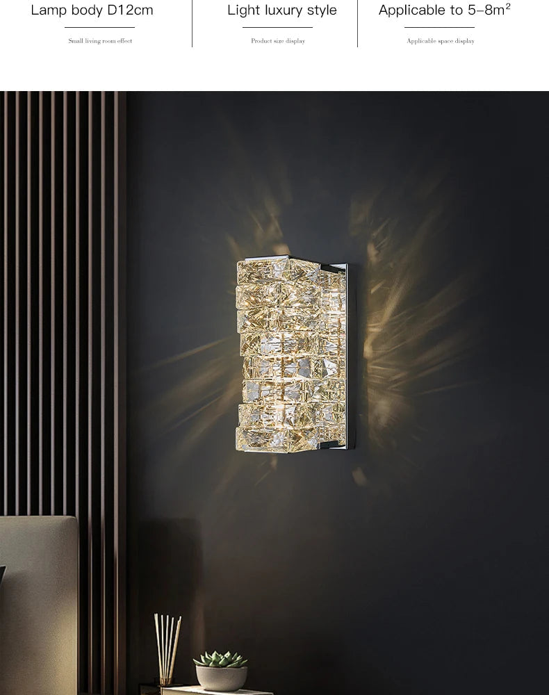 Luxury Crystal Wall Sconce – High-End K9 Crystal Light Fixture WHIMSICAL HOME OF CREATIONS