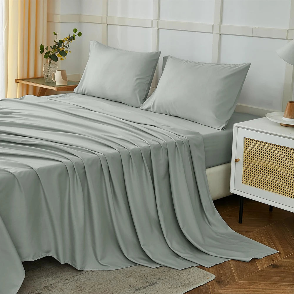 Luxury 300 TC Polyester Microfiber Sheets – Silky Soft, Wrinkle-Free, Deep Pockets, Fade-Resistant 4-Piece Set WHIMSICAL HOME OF CREATIONS