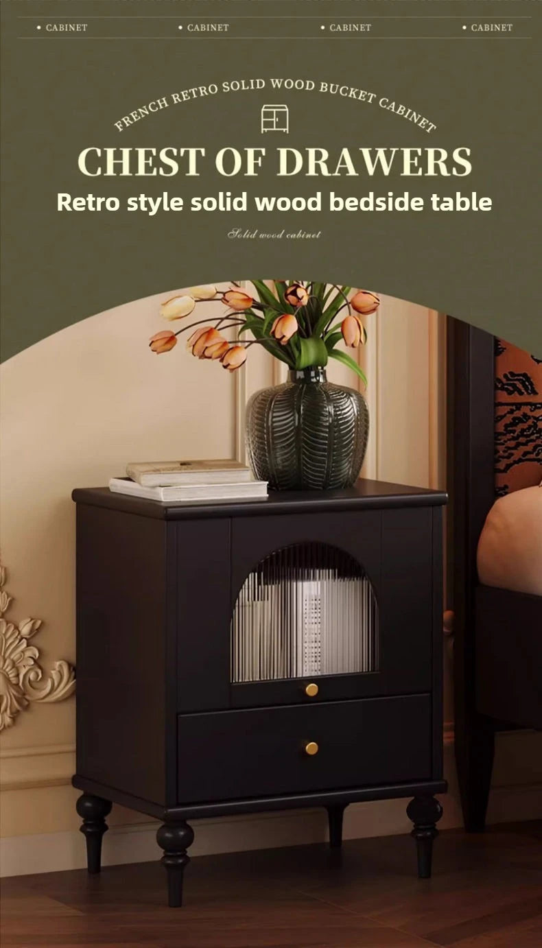 Retro French Vintage Side Cabinet Nightstand WHIMSICAL HOME OF CREATIONS