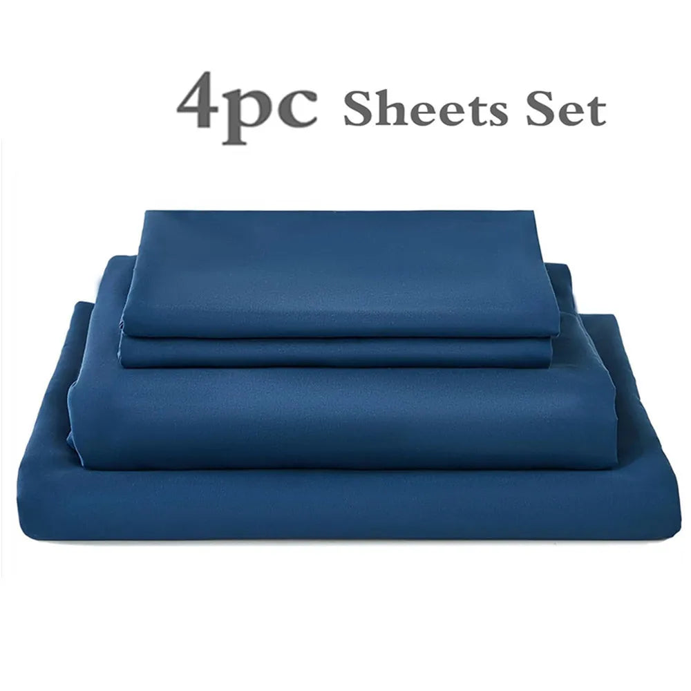 Luxury 300 TC Polyester Microfiber Sheets – Silky Soft, Wrinkle-Free, Deep Pockets, Fade-Resistant 4-Piece Set WHIMSICAL HOME OF CREATIONS