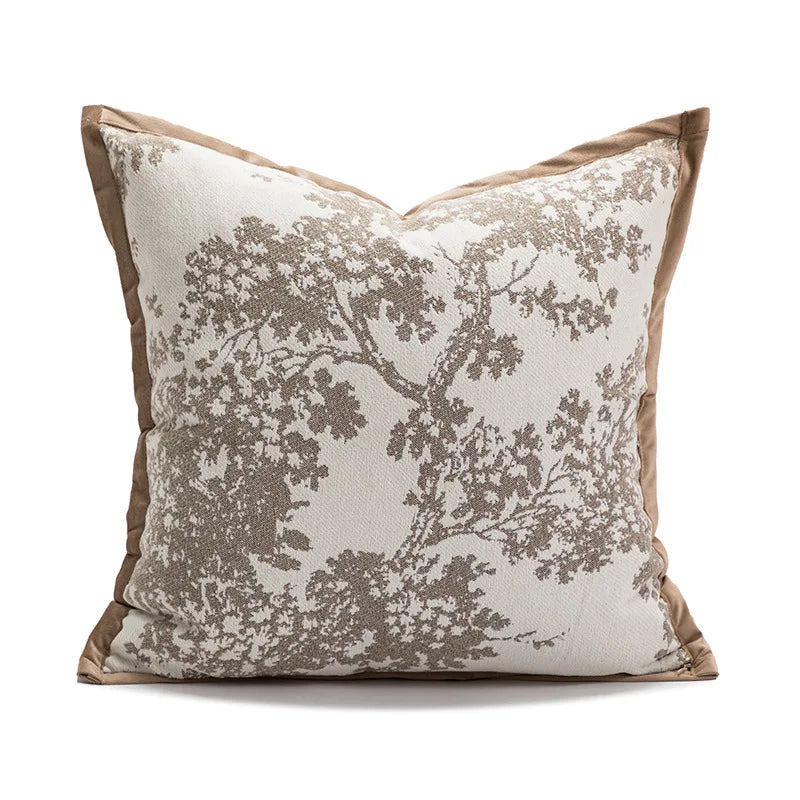 French Luxury Vintage-Inspired Floral Pillow Covers – Elegant Brown Earthy Undertones 45X45cm WHIMSICAL HOME OF CREATIONS