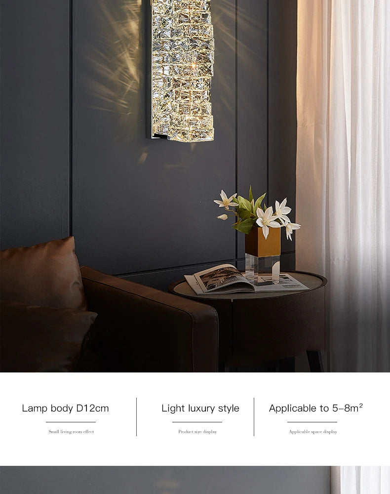 Luxury Crystal Wall Sconce – High-End K9 Crystal Light Fixture WHIMSICAL HOME OF CREATIONS