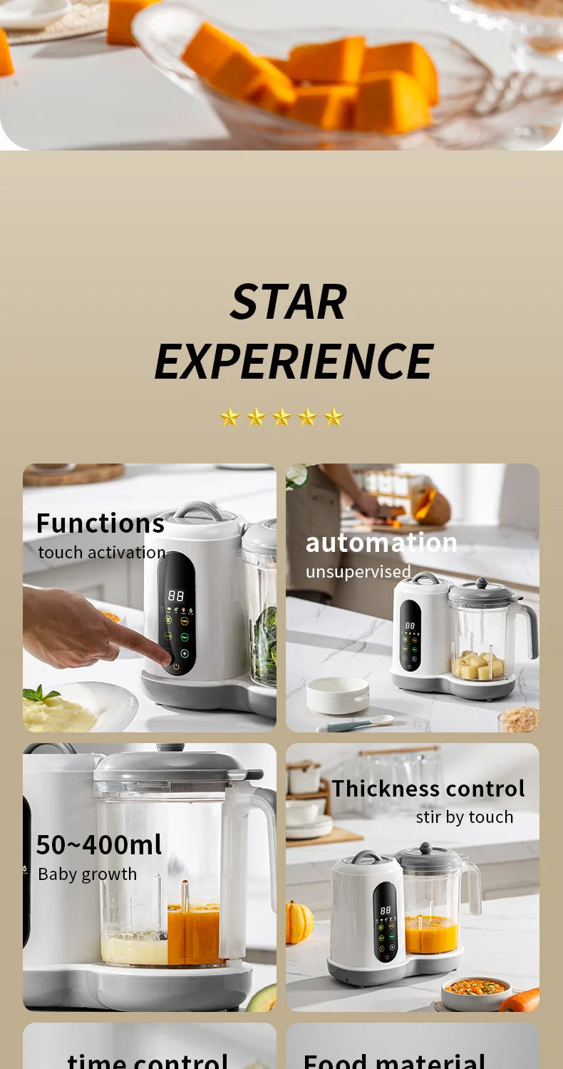 Multi-Functional Baby Food Maker – Steamer, Puree Blender & Milk Warmer with Temperature Display WHIMSICAL HOME OF CREATIONS