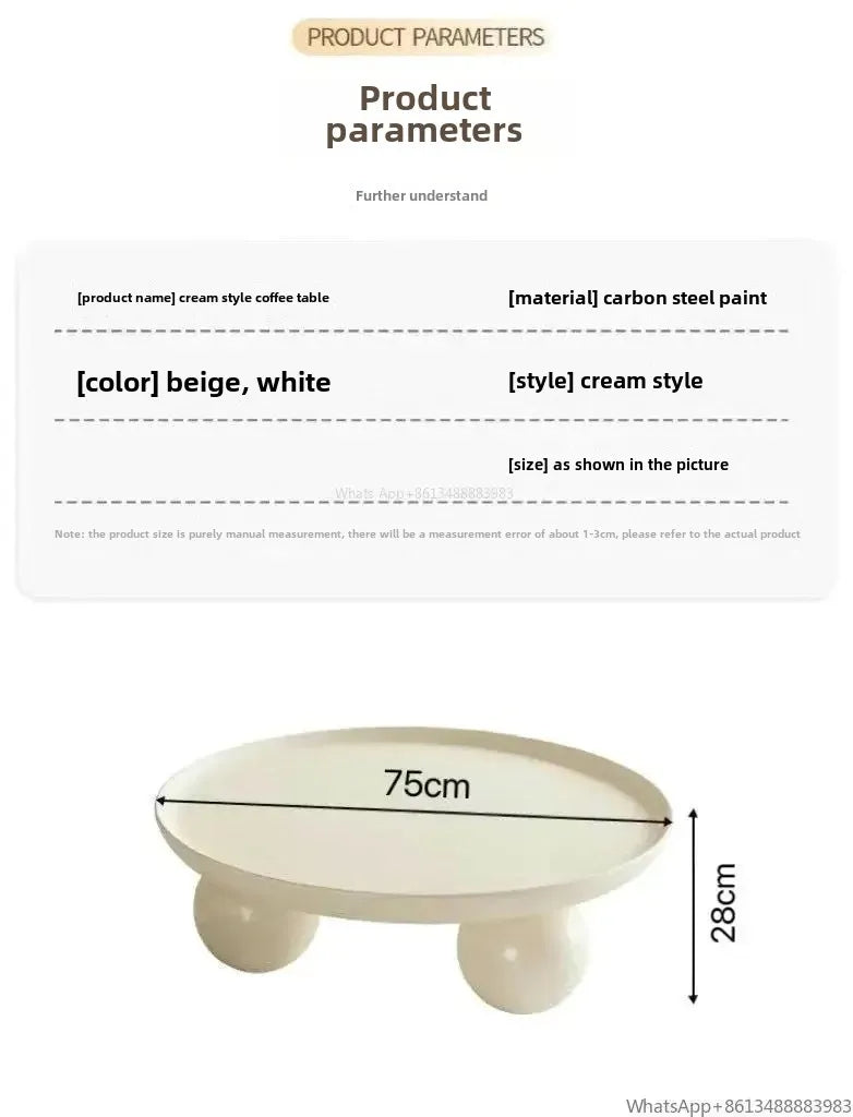 Nordic Cream Coffee Table – Light, Luxurious & Strong WHIMSICAL HOME OF CREATIONS