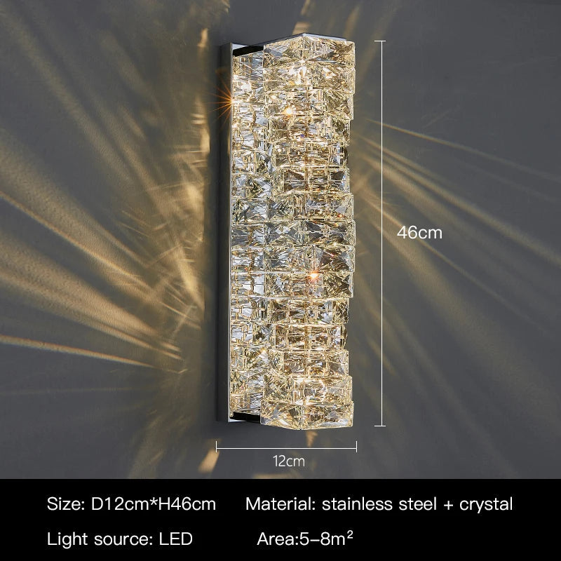 Luxury Crystal Wall Sconce – High-End K9 Crystal Light Fixture WHIMSICAL HOME OF CREATIONS