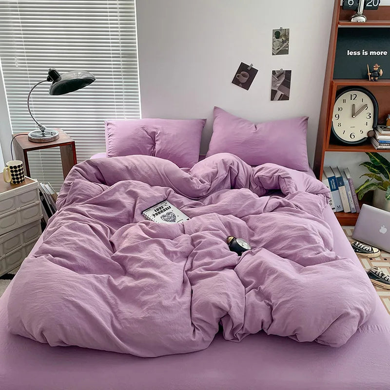 Luxury 100% Pure Linen-Cotton Twill Bed Sheet Set with Duvet Cover & Pillowcases – Soft, Durable, Breathable WHIMSICAL HOME OF CREATIONS