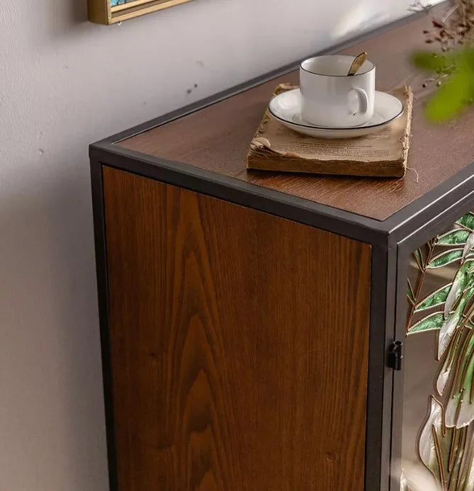 Vintage Green & Gold Sideboard - Art Deco Solid Wood Cabinet WHIMSICAL HOME OF CREATIONS