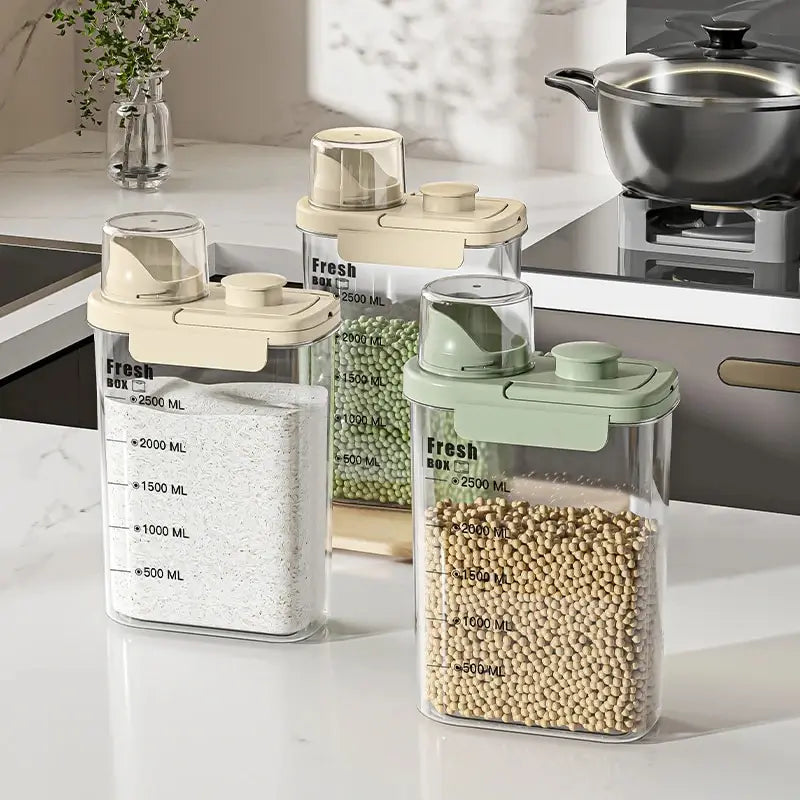 Ocean Green & Cream Double-Sealed Storage Containers – Aesthetic & Durable WHIMSICAL HOME OF CREATIONS
