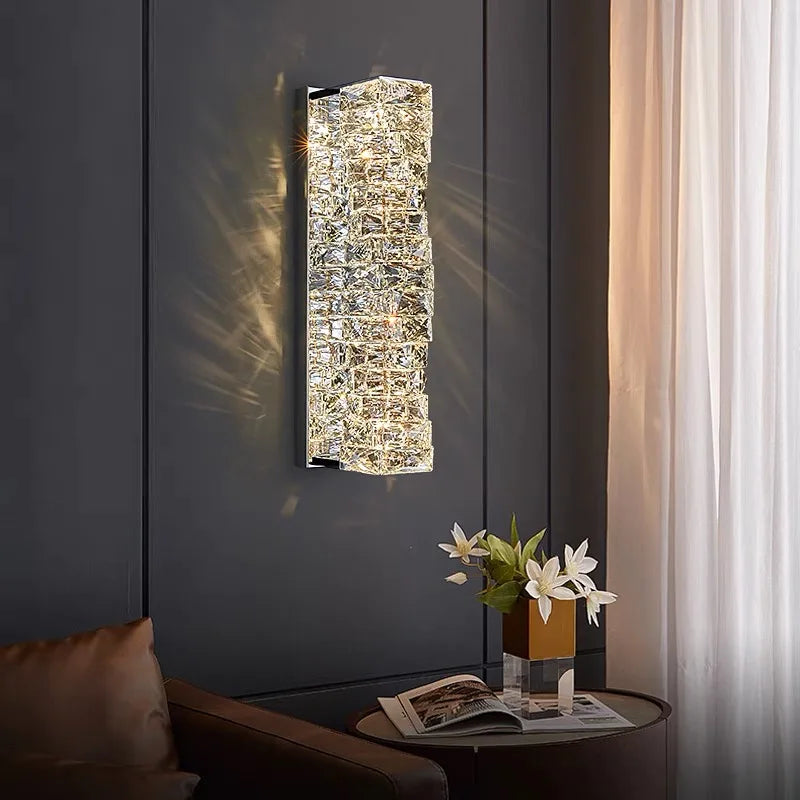 Luxury Crystal Wall Sconce – High-End K9 Crystal Light Fixture WHIMSICAL HOME OF CREATIONS