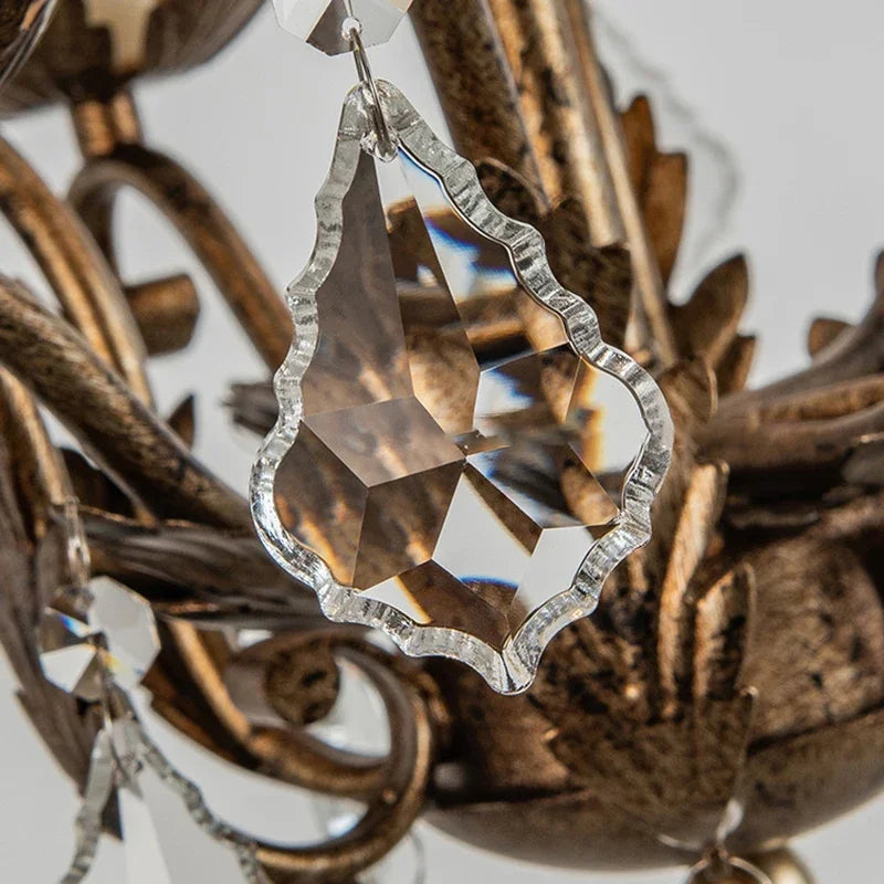 American Retro Crystal Pendant Chandelier – French Candle Style LED Lighting for Dining, Bedroom & Living Rooms WHIMSICAL HOME OF CREATIONS