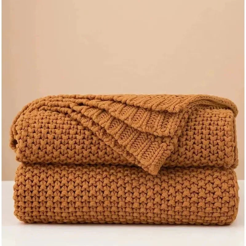 Scandinavian Knit Weave Throw – Modern Classic Comfort WHIMSICAL HOME OF CREATIONS