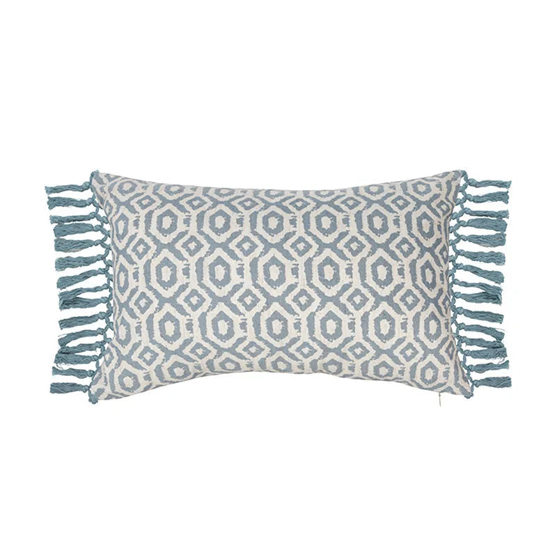 Boho Vintage Linen Pillow Case – Light Blue 45X45cm and 30x50cm WHIMSICAL HOME OF CREATIONS