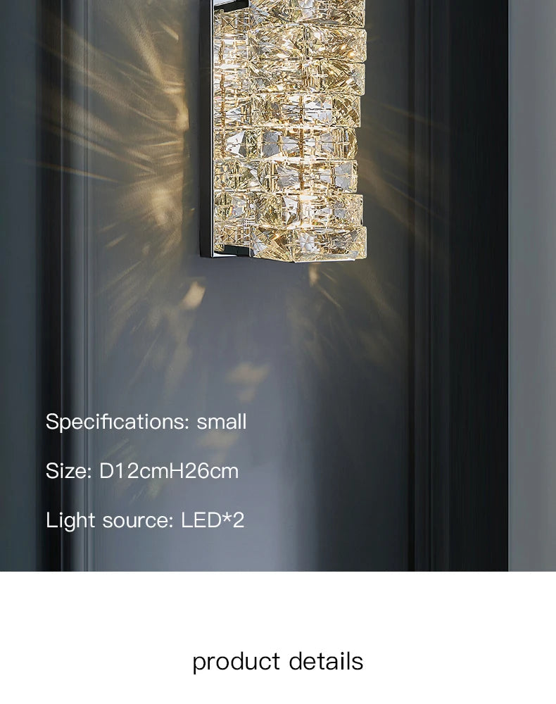 Luxury Crystal Wall Sconce – High-End K9 Crystal Light Fixture WHIMSICAL HOME OF CREATIONS
