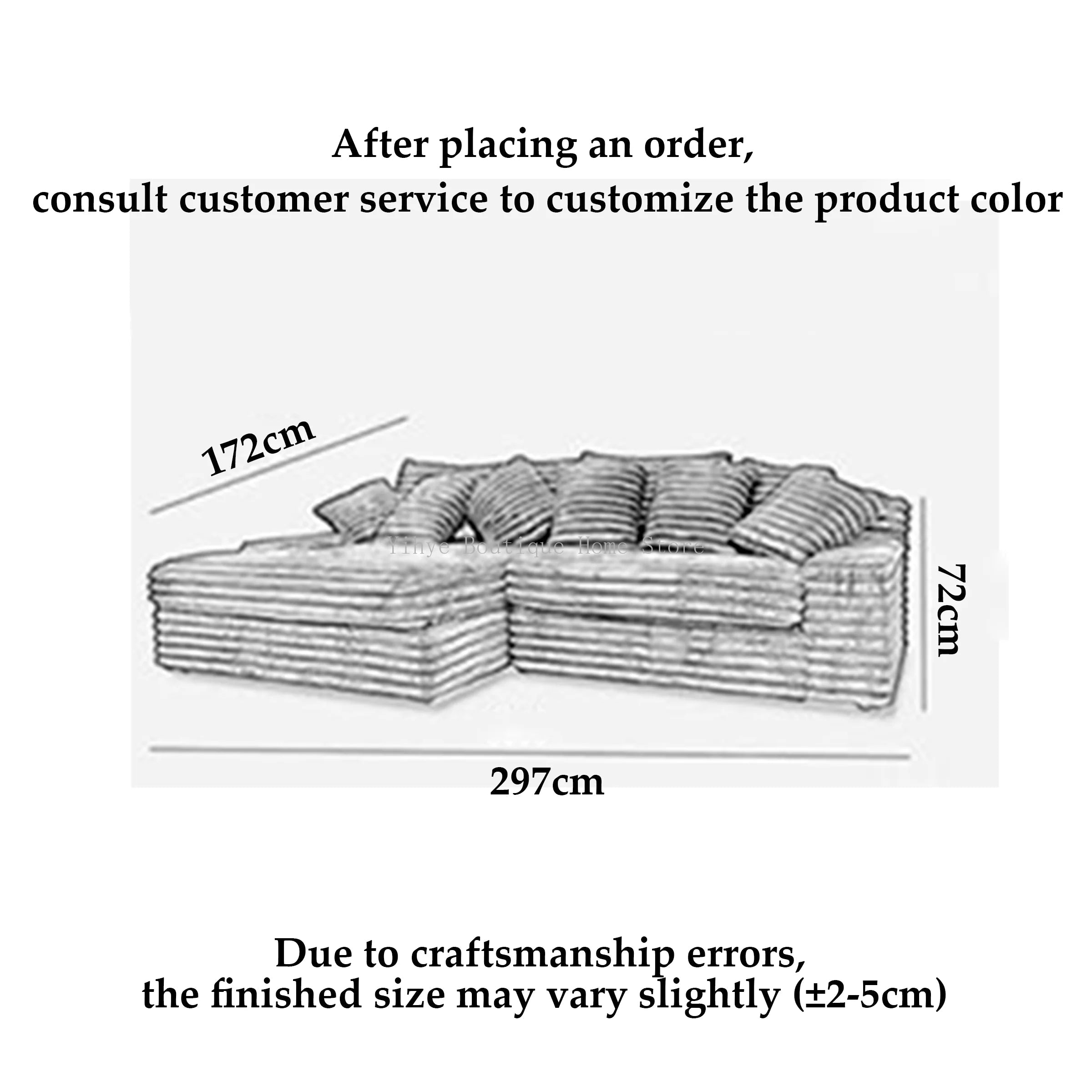 Nordic Cloud Sofa - Plush Velvet Sectional 300cm WHIMSICAL HOME OF CREATIONS