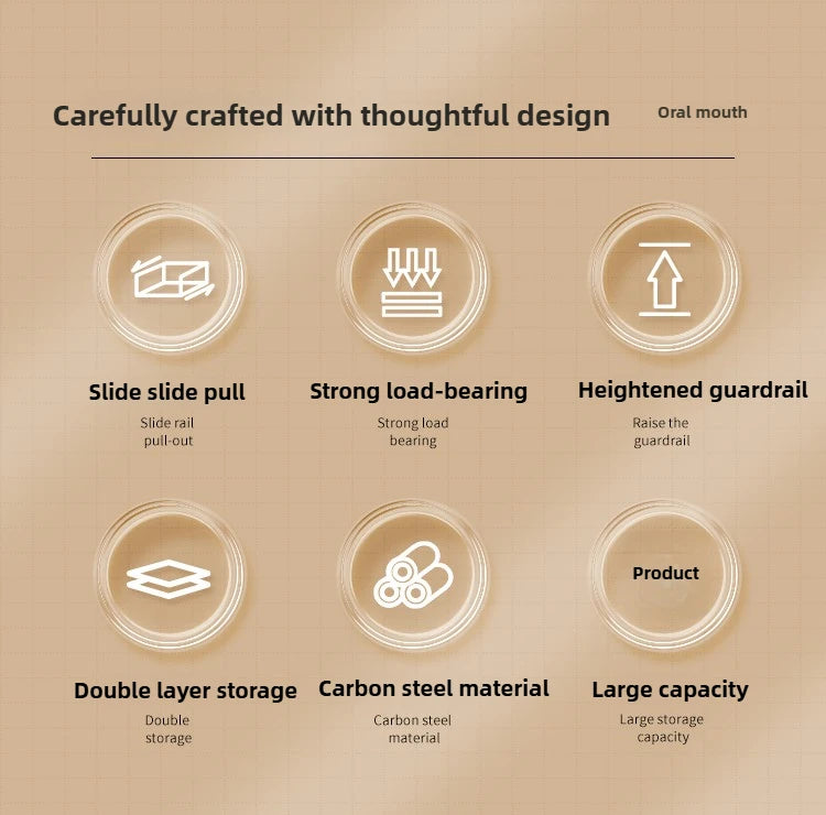 Carbon Steel Pull-Out Folding Cabinet Storage Rack – Double Layer, Heavy-Duty WHIMSICAL HOME OF CREATIONS