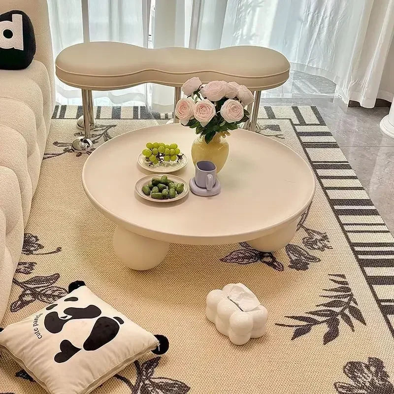 Nordic Cream Coffee Table – Light, Luxurious & Strong WHIMSICAL HOME OF CREATIONS