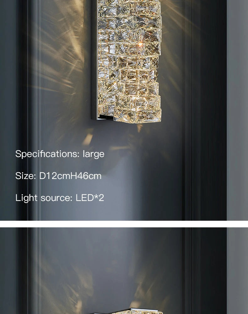 Luxury Crystal Wall Sconce – High-End K9 Crystal Light Fixture WHIMSICAL HOME OF CREATIONS