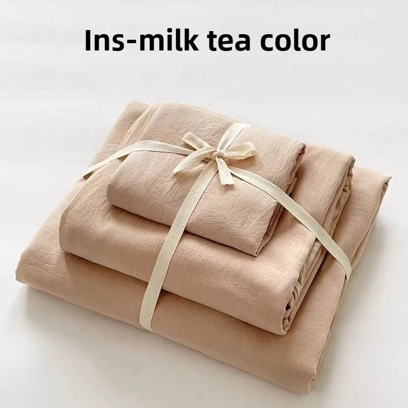 Luxury 100% Pure Linen-Cotton Twill Bed Sheet Set with Duvet Cover & Pillowcases – Soft, Durable, Breathable WHIMSICAL HOME OF CREATIONS