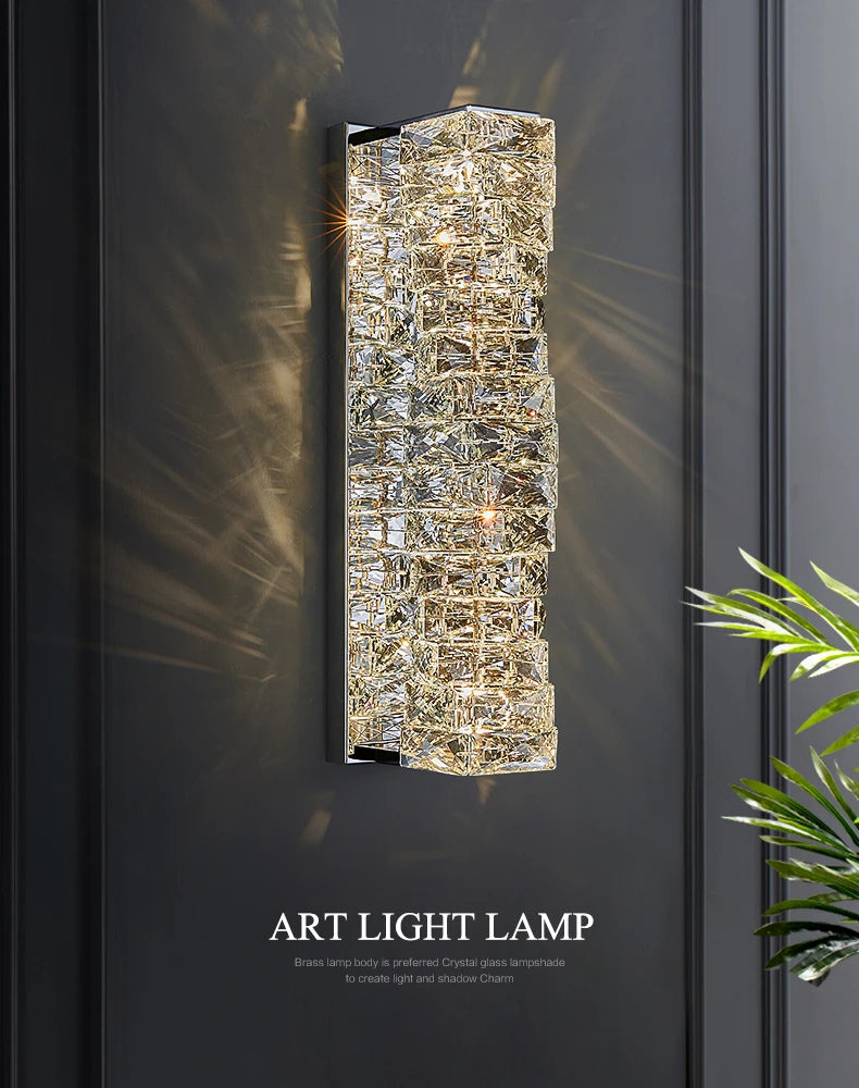 Luxury Crystal Wall Sconce – High-End K9 Crystal Light Fixture WHIMSICAL HOME OF CREATIONS