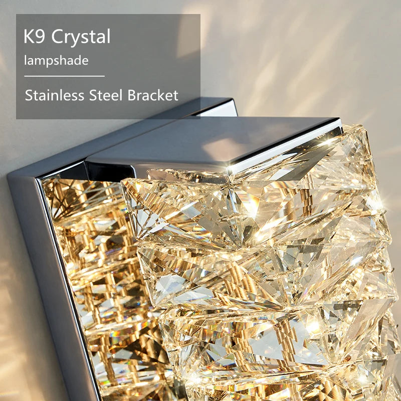 Luxury Crystal Wall Sconce – High-End K9 Crystal Light Fixture WHIMSICAL HOME OF CREATIONS