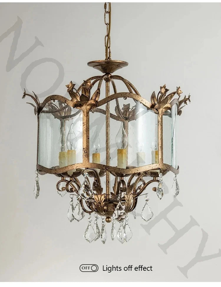 American Retro Crystal Pendant Chandelier – French Candle Style LED Lighting for Dining, Bedroom & Living Rooms WHIMSICAL HOME OF CREATIONS